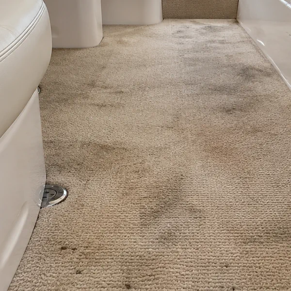 Moquette de yacht sale avant nettoyage à Cannes