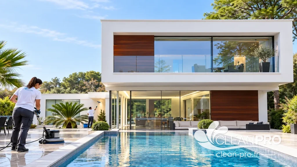 nettoyage professionnel d’une villa moderne