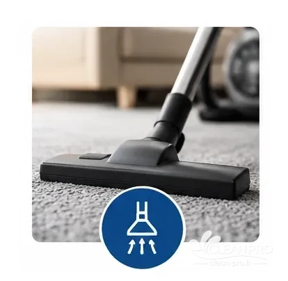 Aspiration en profondeur d'un tapis avant nettoyage