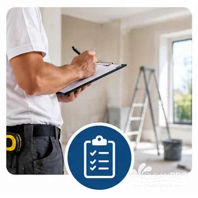 Évaluation des lieux avant un nettoyage après travaux