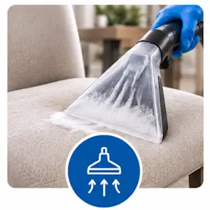 Nettoyage en profondeur d'une chaise en tissu avec un injecteur-extracteur professionnel