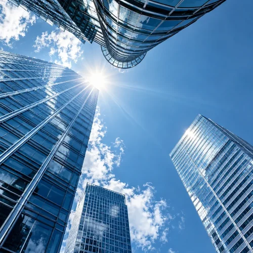 Immeuble de bureaux moderne dont Clean Pro assure l'entretien