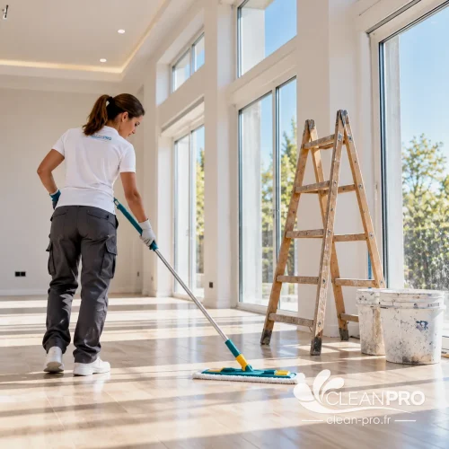 Nettoyage d'un appartement après rénovation, prêt pour l'emménagement